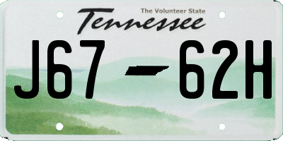 TN license plate J6762H