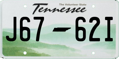 TN license plate J6762I