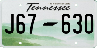 TN license plate J6763O