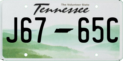 TN license plate J6765C