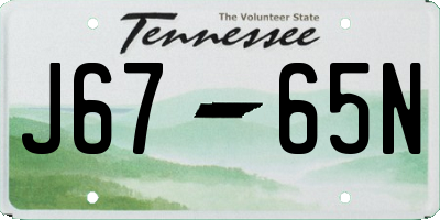 TN license plate J6765N