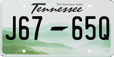 TN license plate J6765Q