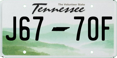 TN license plate J6770F