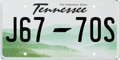 TN license plate J6770S