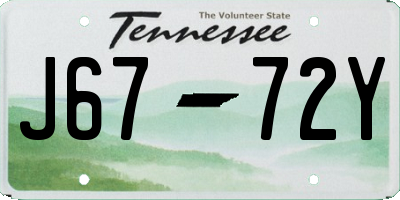 TN license plate J6772Y