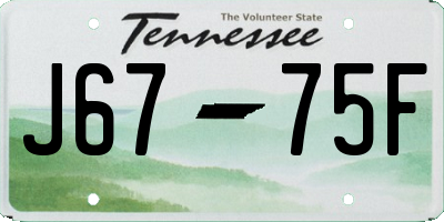 TN license plate J6775F