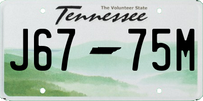 TN license plate J6775M