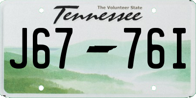 TN license plate J6776I