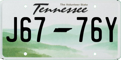 TN license plate J6776Y