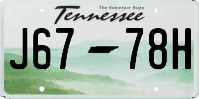TN license plate J6778H
