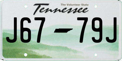 TN license plate J6779J