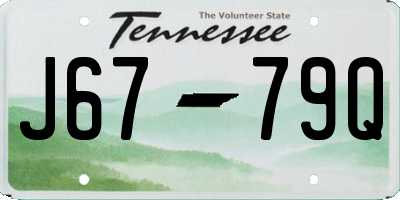 TN license plate J6779Q