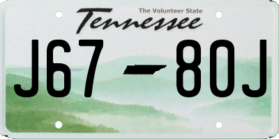 TN license plate J6780J
