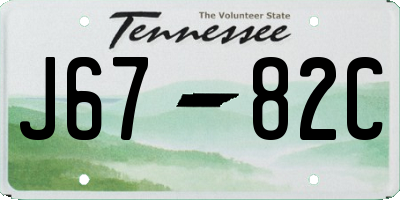 TN license plate J6782C