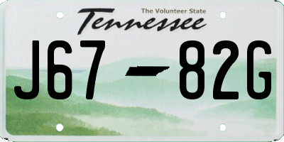 TN license plate J6782G
