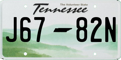 TN license plate J6782N