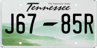 TN license plate J6785R