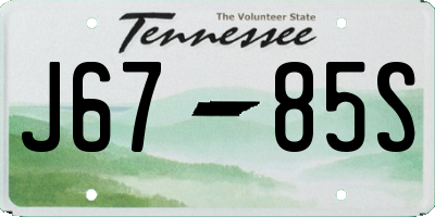 TN license plate J6785S