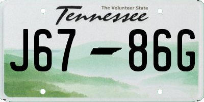 TN license plate J6786G