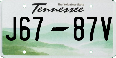 TN license plate J6787V