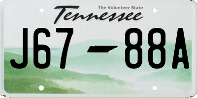 TN license plate J6788A