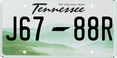 TN license plate J6788R