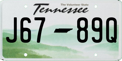 TN license plate J6789Q