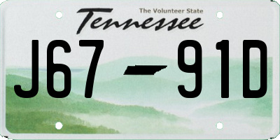 TN license plate J6791D