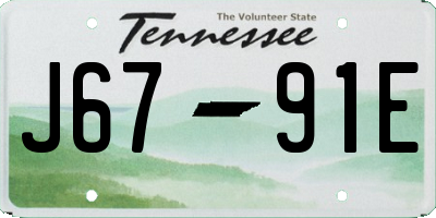 TN license plate J6791E