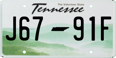 TN license plate J6791F