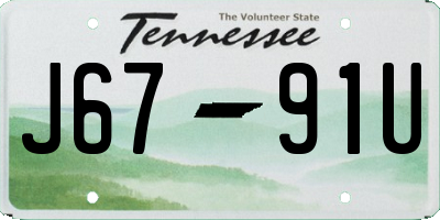 TN license plate J6791U