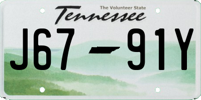 TN license plate J6791Y