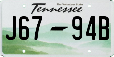 TN license plate J6794B