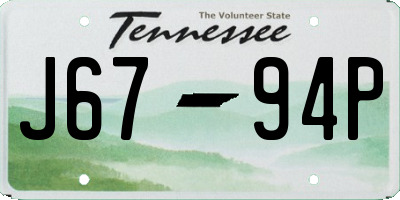 TN license plate J6794P
