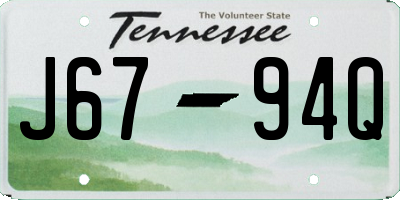 TN license plate J6794Q