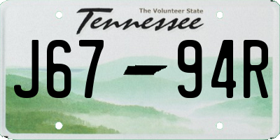 TN license plate J6794R