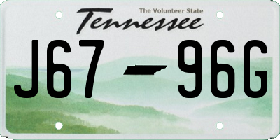 TN license plate J6796G