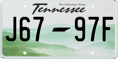 TN license plate J6797F