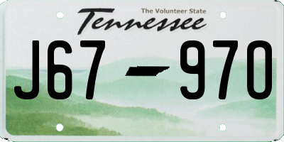 TN license plate J6797O