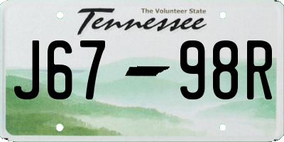 TN license plate J6798R