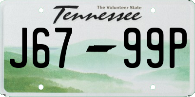 TN license plate J6799P