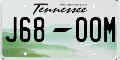 TN license plate J6800M