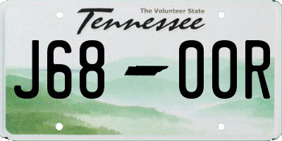 TN license plate J6800R