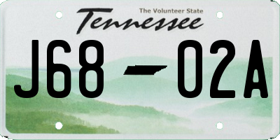 TN license plate J6802A