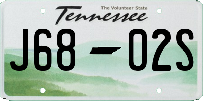 TN license plate J6802S