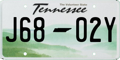 TN license plate J6802Y