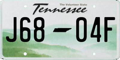 TN license plate J6804F