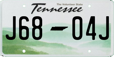 TN license plate J6804J