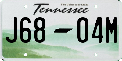 TN license plate J6804M
