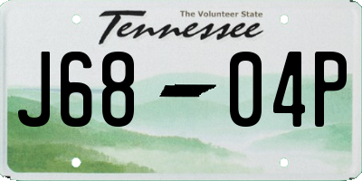 TN license plate J6804P